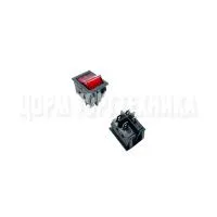 Переключатель KCD4-201N-C3-R/4P on-off красный,широкий