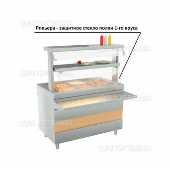 Ривьера - защитное стекло полки 1-го яруса 1000мм